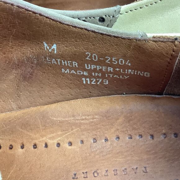 Johnston Murphy Italy Passport Leather Shoes Men\'s 11.5 Oxford Brogue Beige Tan main image 15